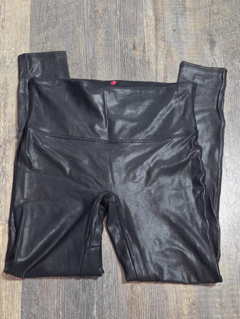 SPANX Black Faux Leather High-Rise Leggings